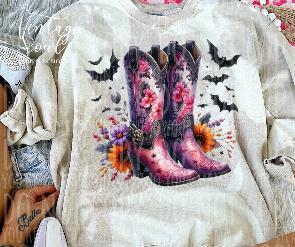 Rustic Halloween Cowboy Boots