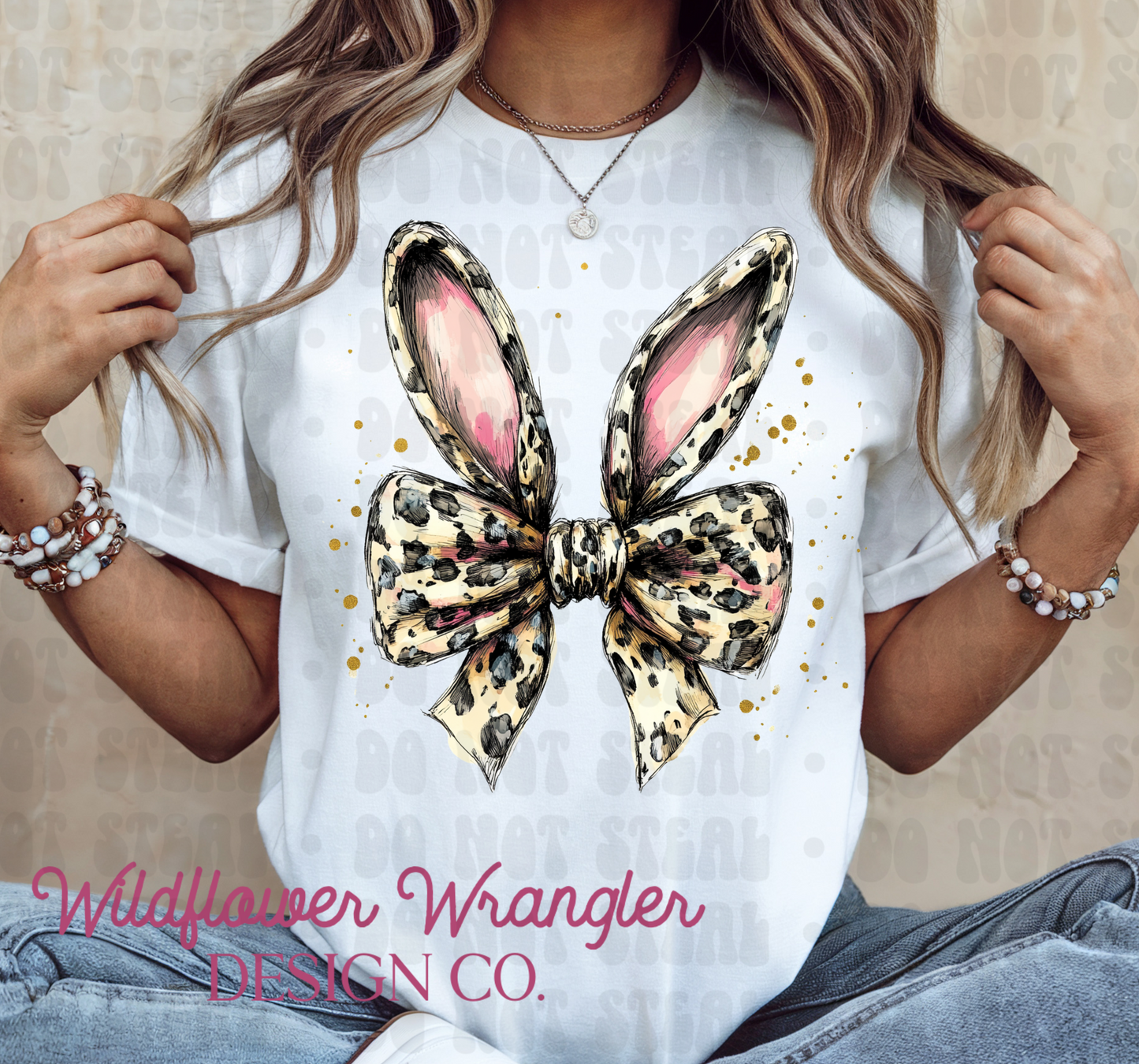 Leopard Print Bow Bunny Ears