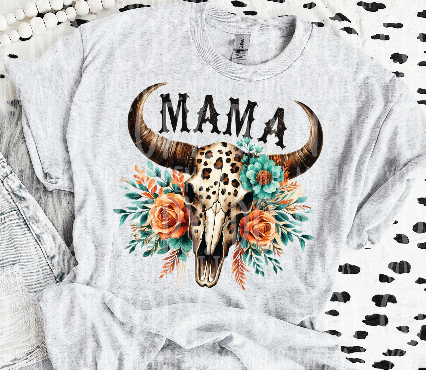 Rustic Mama Bull Skull Floral