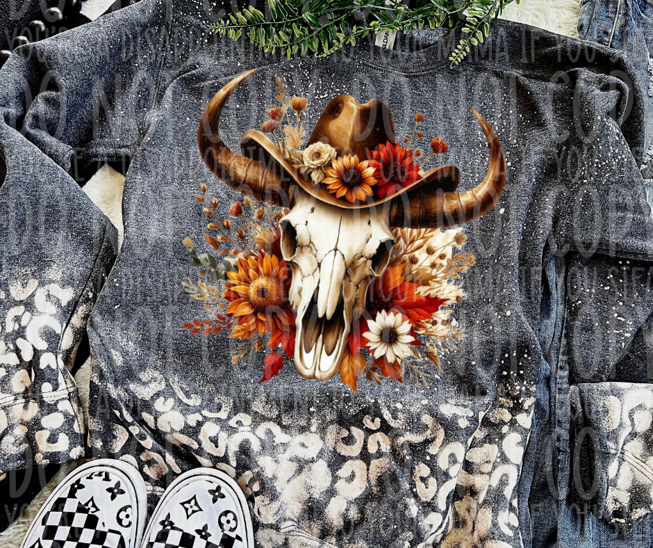 Rustic Bull Skull Autumn Country