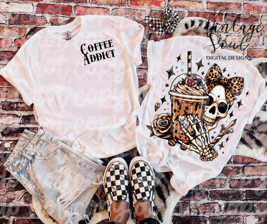 Coffee Addict Skull Gothic