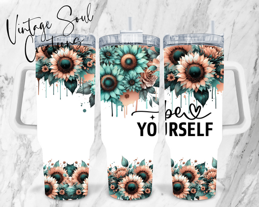 Be Yourself Teal & Rosegold 40oz