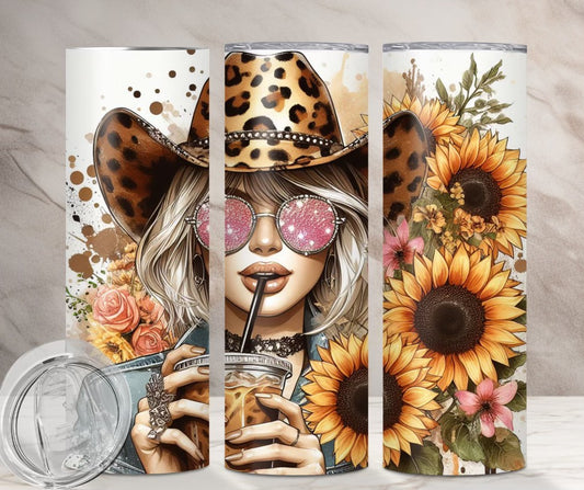 Leopard Cowgirl Sunflower