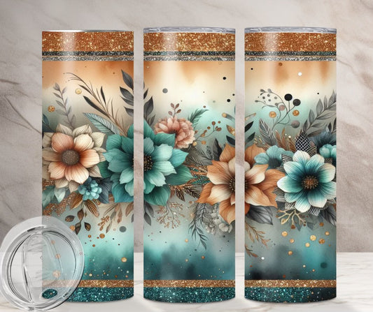 Gold & Teal Rustic Floral