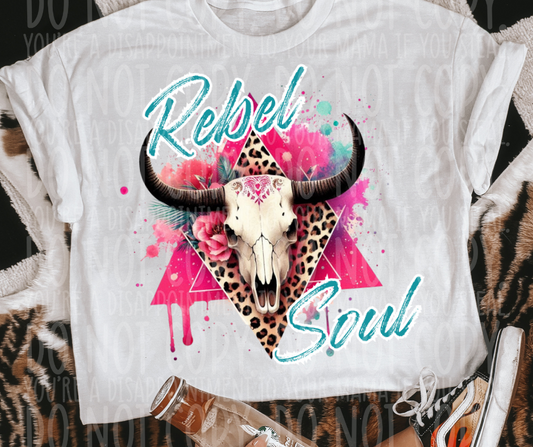 Rebel Soul Leopard Bull Skull