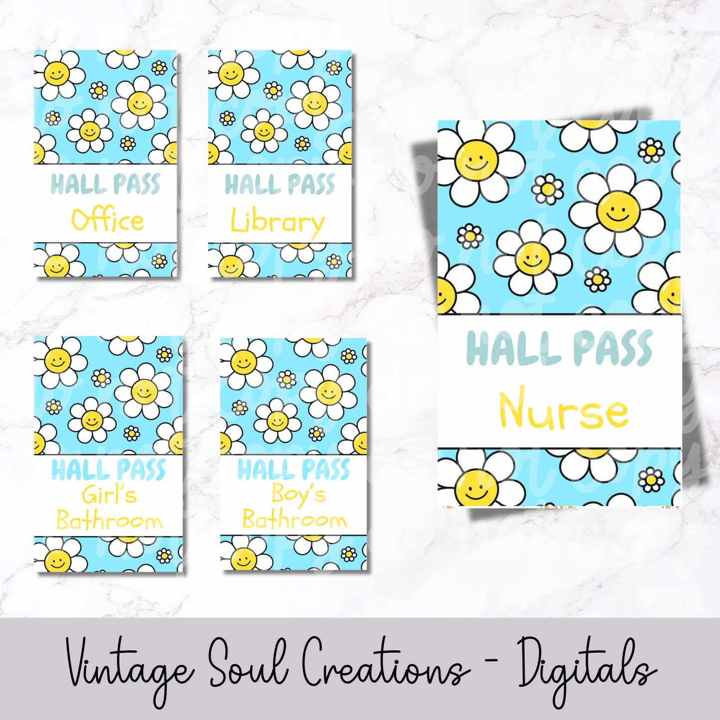 Bright Smiley Daises Hall Passes