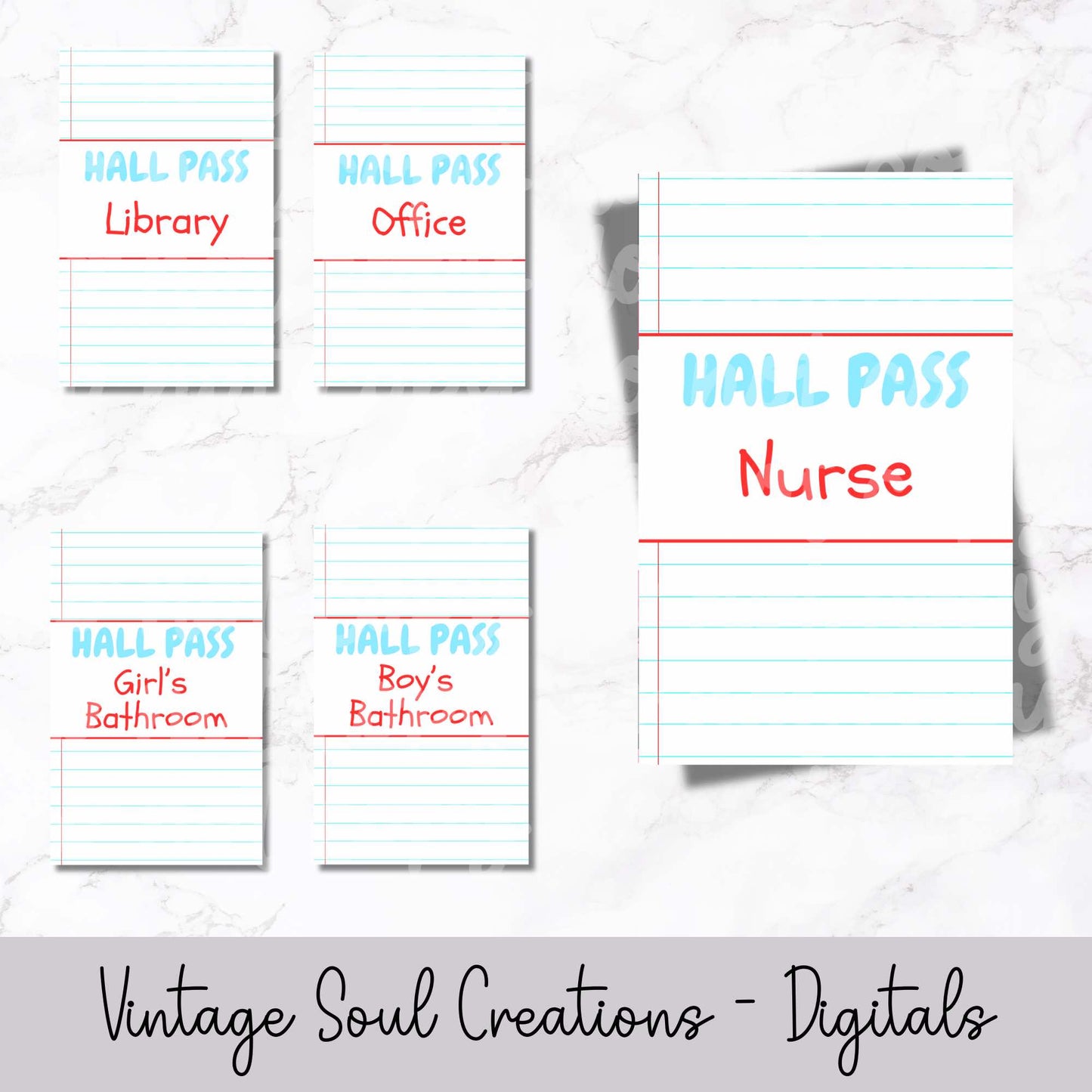 Notebook Theme Hall Pass