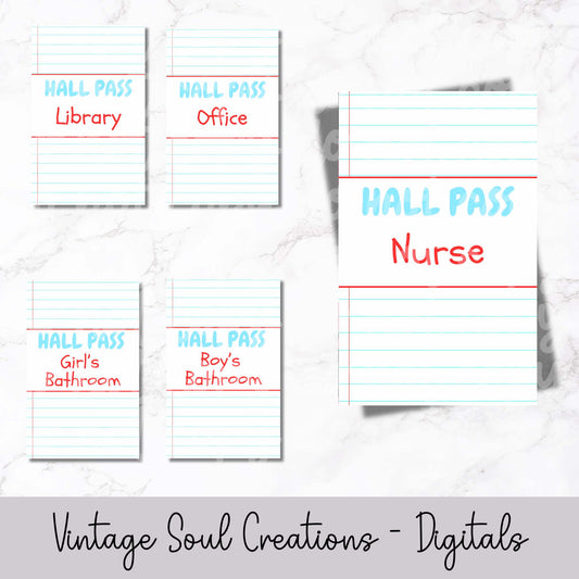 Notebook Theme Hall Pass