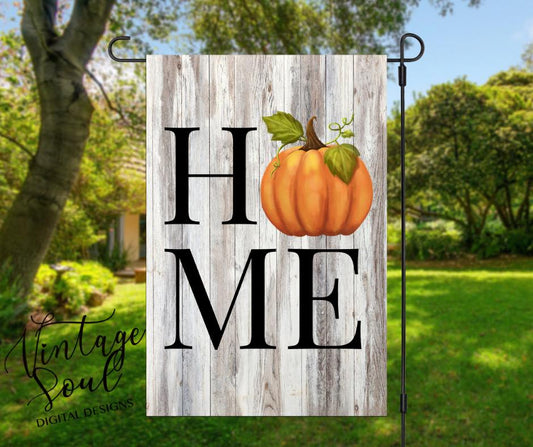 Wood Rustic Pumpkin Home garden Flag