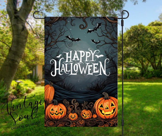 Happy Halloween Spooky Garden Flag