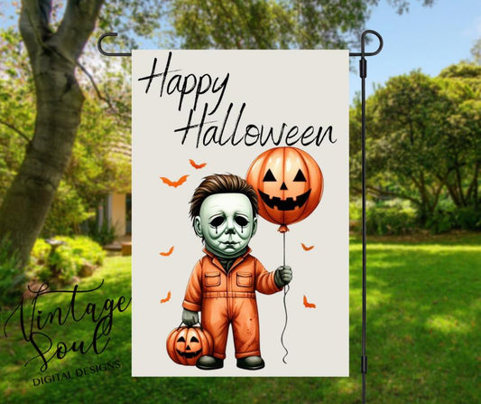 Happy Halloween Michael Garden Flag