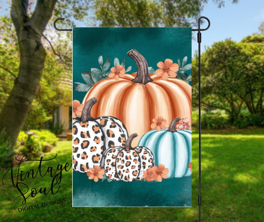 Teal Pumpkins Garden Flag