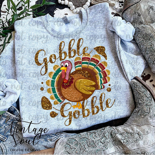 Gobble Gobble Glitter Turkey