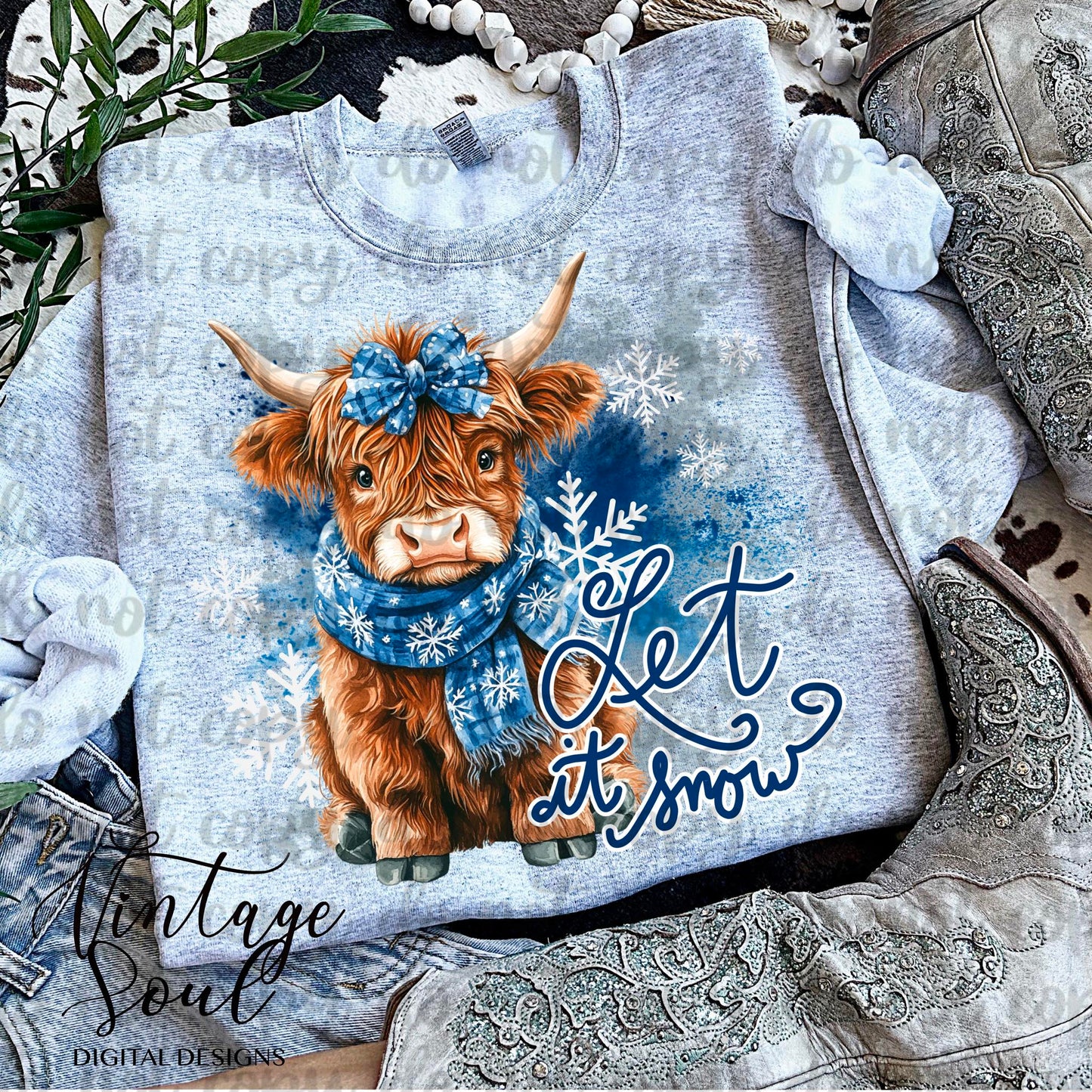 Let it snow Highland Cow