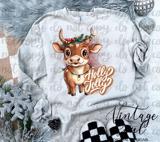 Holly Jolly Cow Christmas