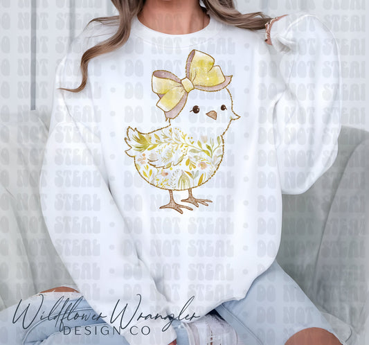 Yellow Floral Pattern Baby Chick