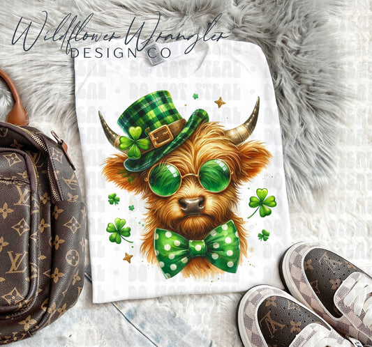 Lucky Highland Cow Clipart/ PNG