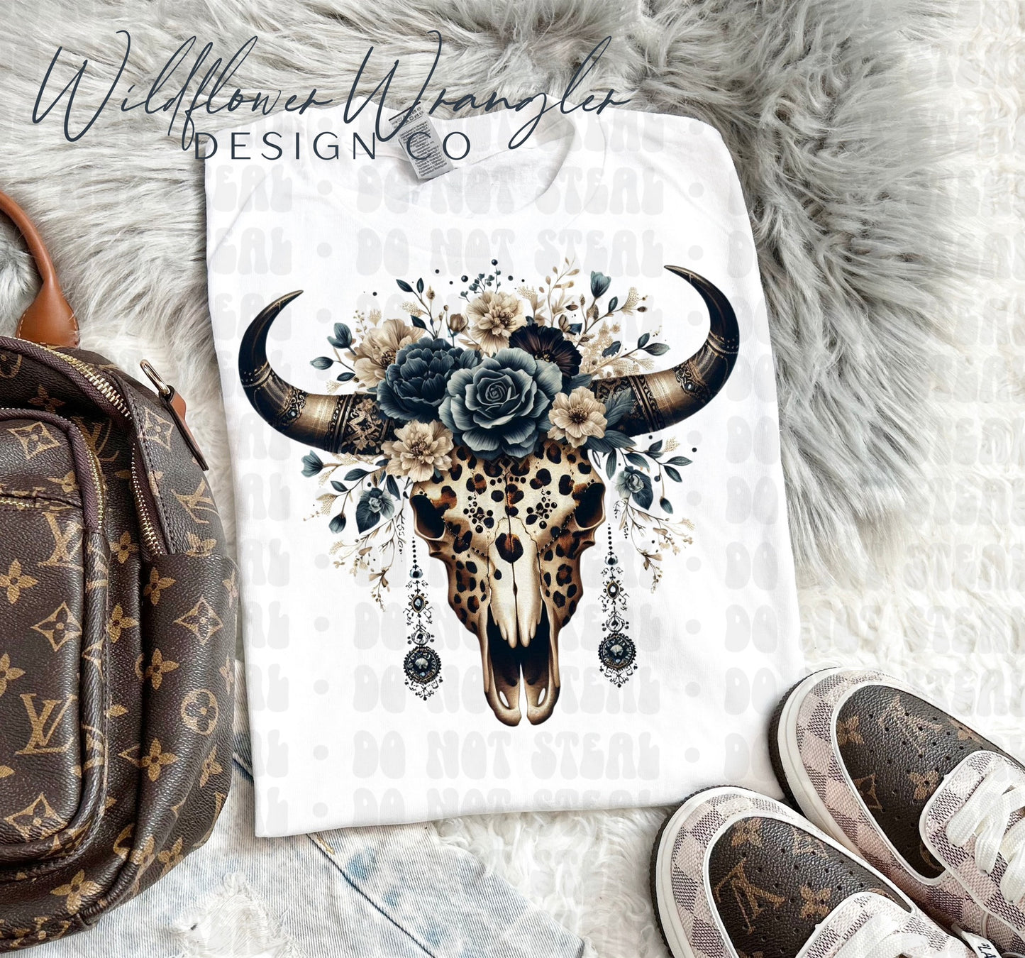 Rustic Bullskull Clipart/ PNG