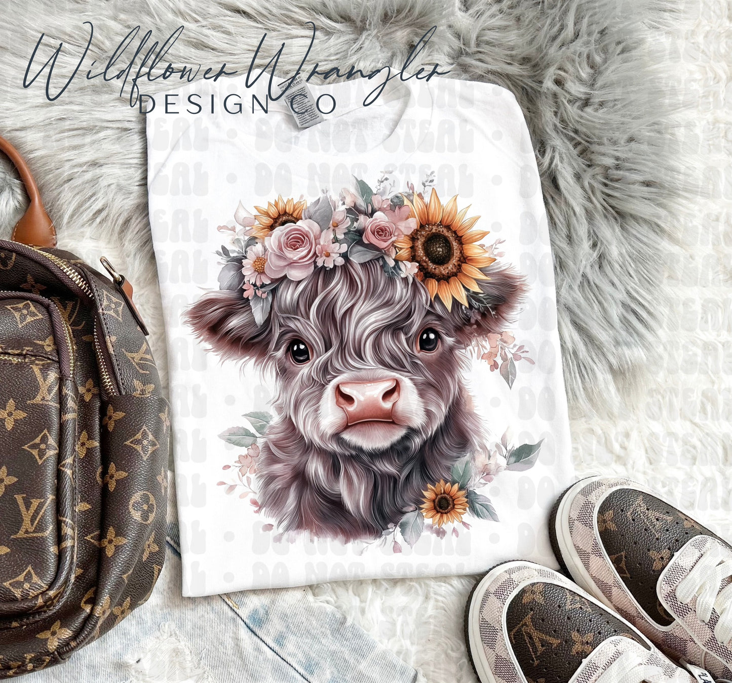 Rustic Highland Cow Floral