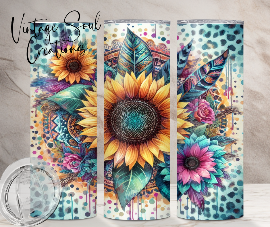 Big Sunflower Leopard Pastel