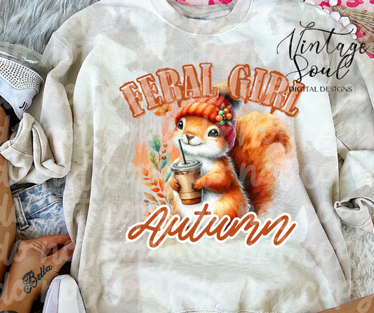 Feral Girl Autumn Squirrel