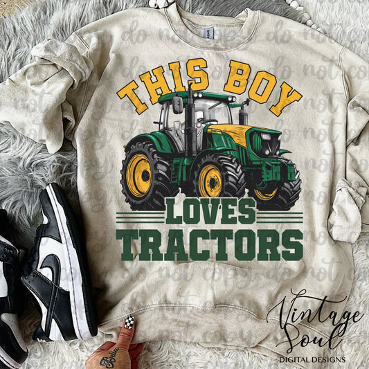 This boy loves tractors