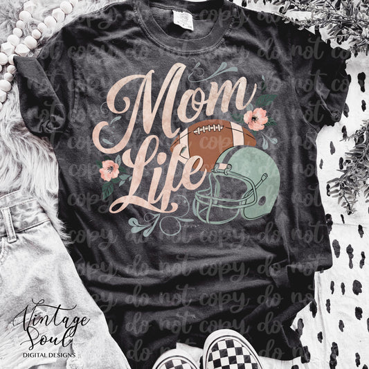 Mom Life Football Vintage