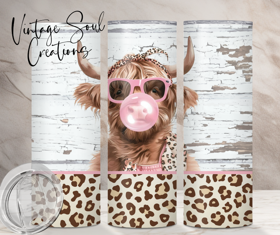 Rustic Pink Highland Cow