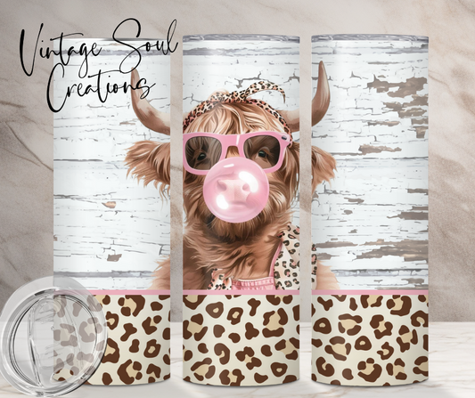 Rustic Pink Highland Cow